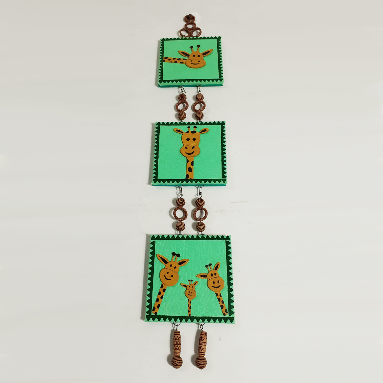 TWAKSATI HANDMADE WONDERING GIRAFFE WALL HANGER -LIGHT GREEN